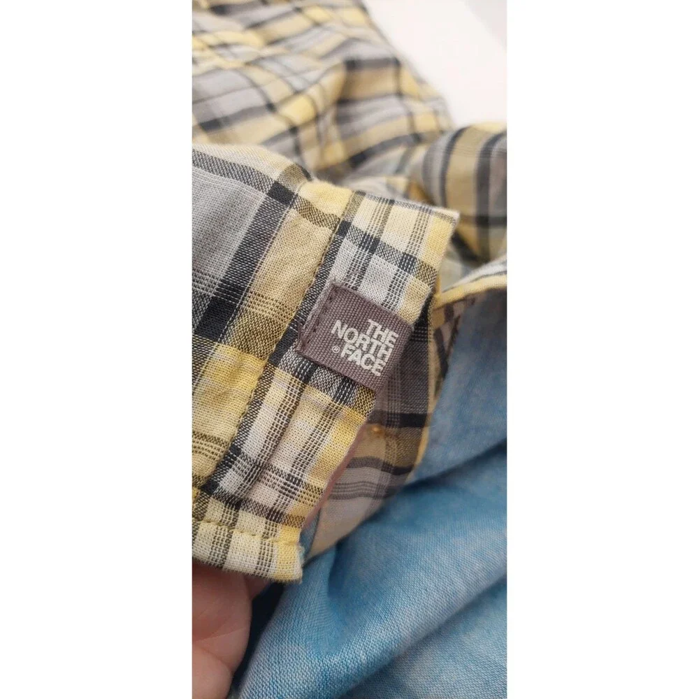 The North Face Men's Size XXL Short Sleeve Shirt Button Down Plaid Lined